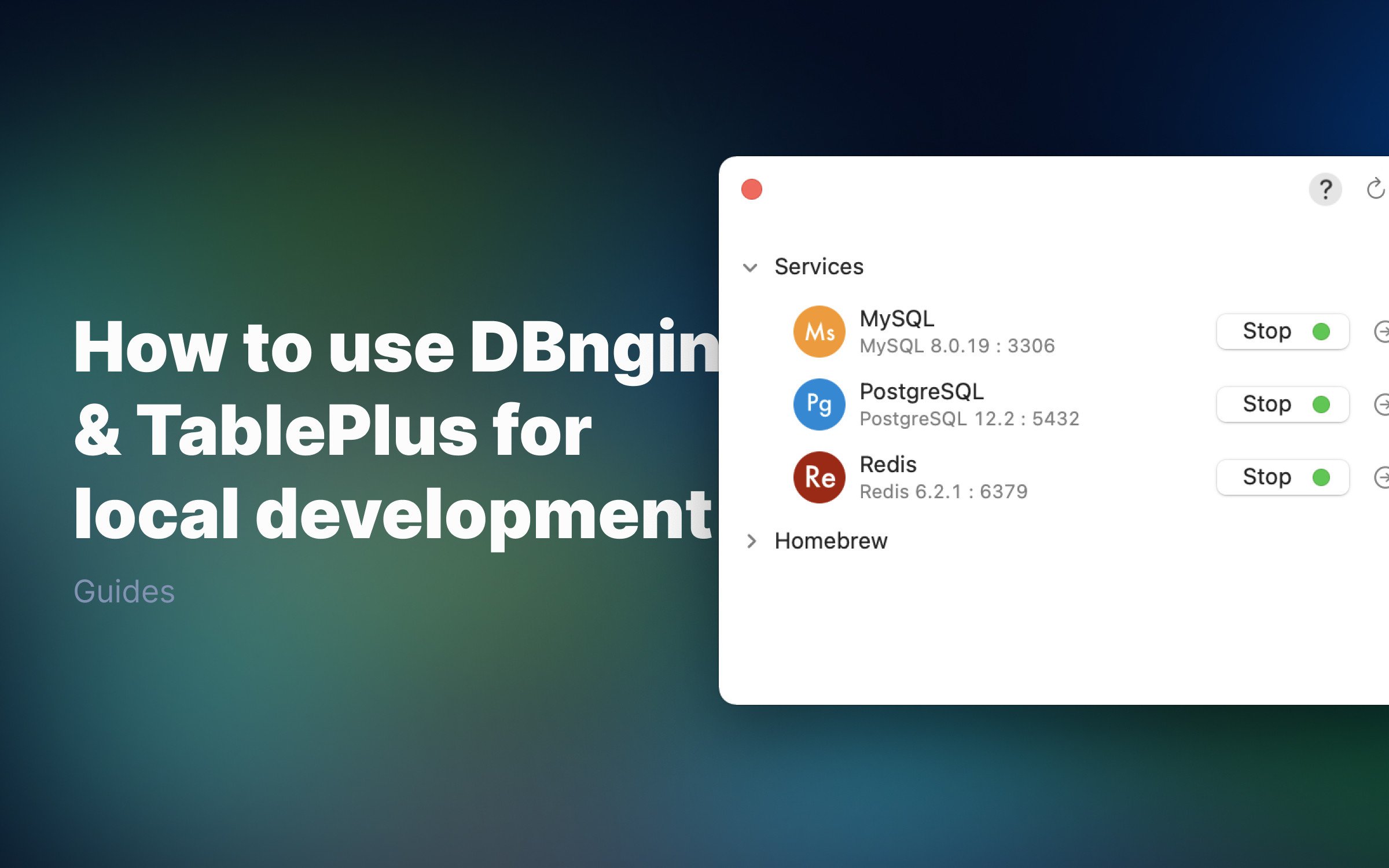 How to use DBngin & TablePlus for local development