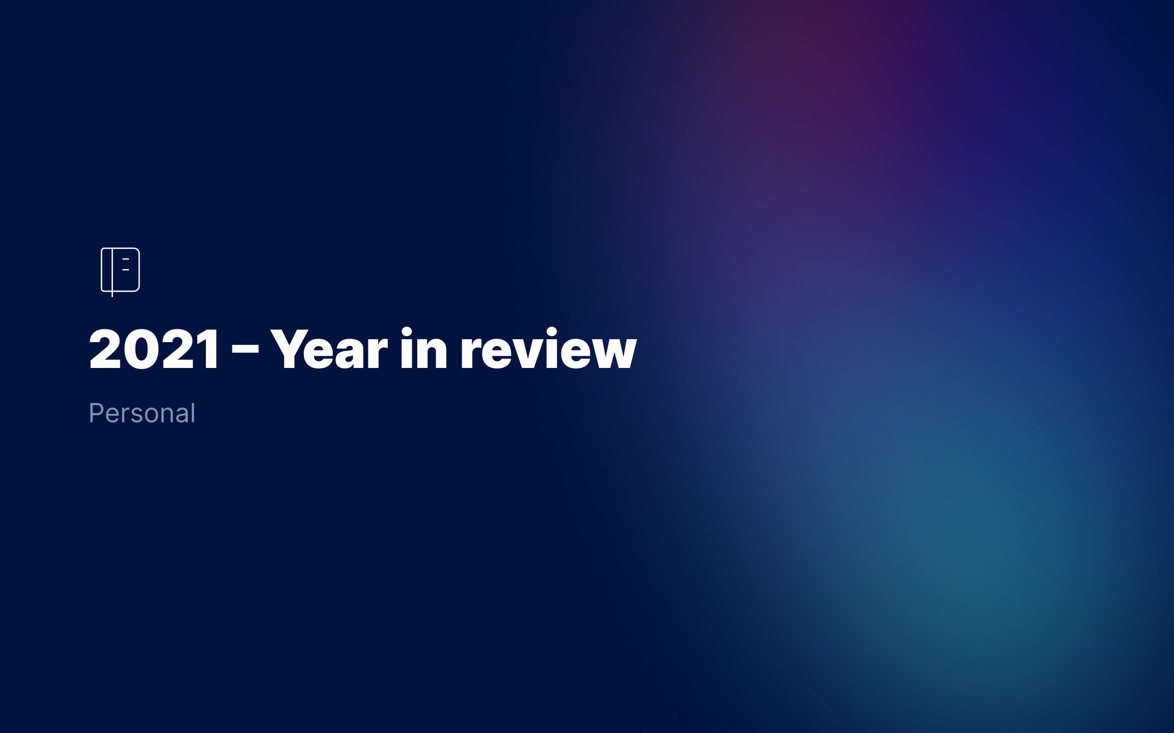 2021 – year in review
