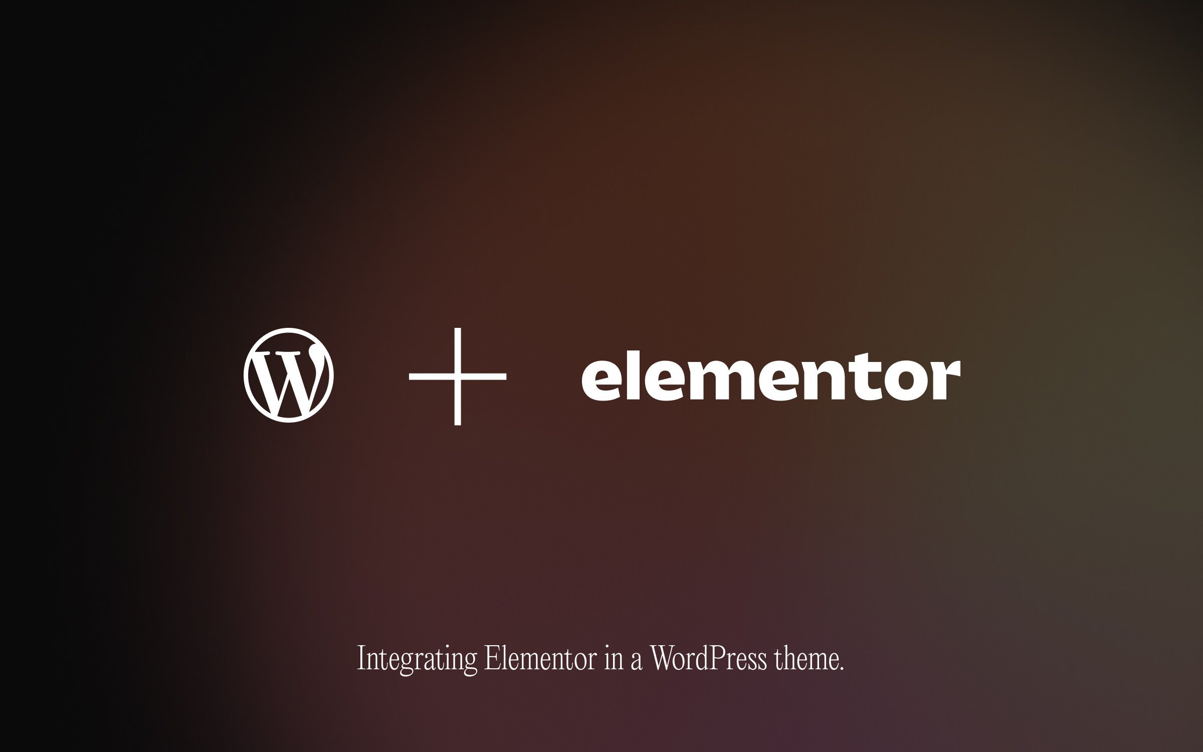 How to integrate Elementor in a WordPress theme